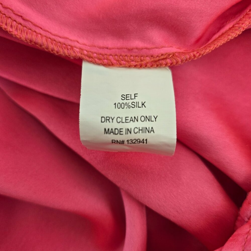 Amanda Uprichard Mary Kate 100% Silk Wrap Dress in Fluro Pink Size Small - Picture 8 of 8